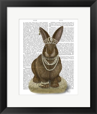 Framed Rabbit and Pearls, Full Print