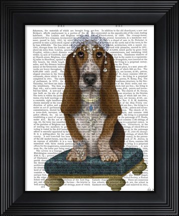 Framed Basset Hound and Tiara Print