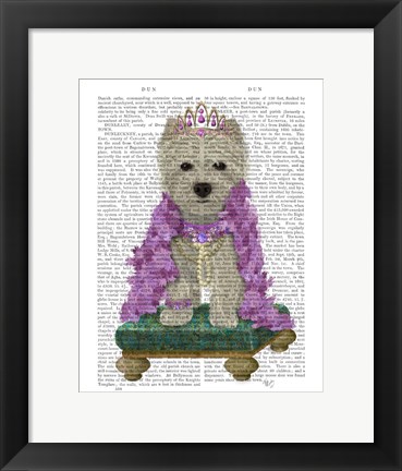 Framed West Highland Terrier with Tiara Print