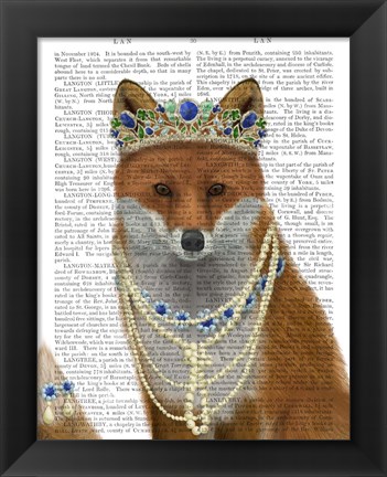 Framed Fox with Tiara, Portrait Print