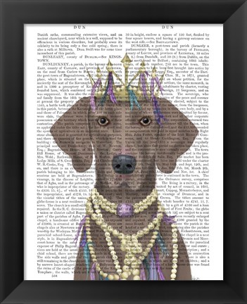 Framed Weimaraner with Tiara Print