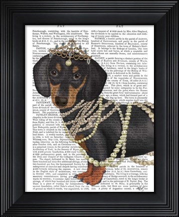 Framed Dachshund and Tiara Print
