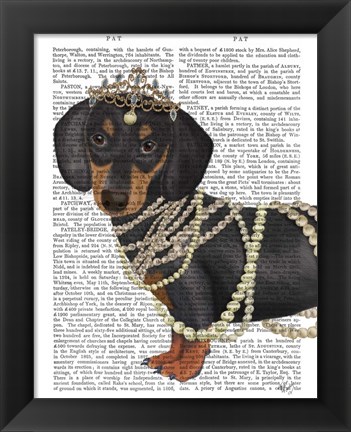 Framed Dachshund and Tiara Print