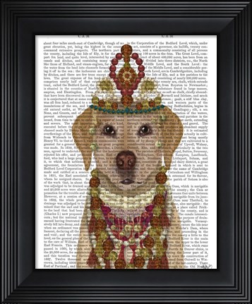Framed Yellow Labrador and Tiara, Portrait Print