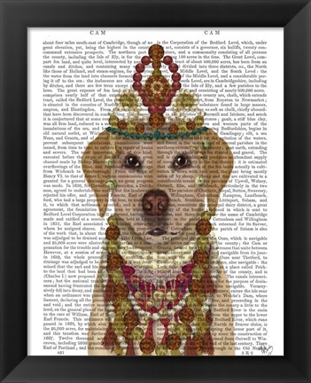 Framed Yellow Labrador and Tiara, Portrait Print