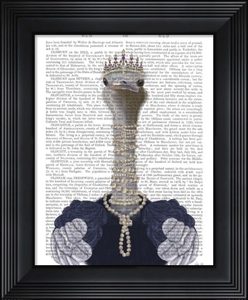 Framed Ostrich and Pearls, Portrait Print