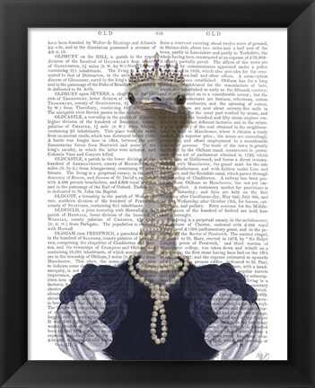 Framed Ostrich and Pearls, Portrait Print