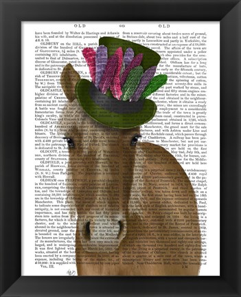 Framed Horse with Feather Hat Print