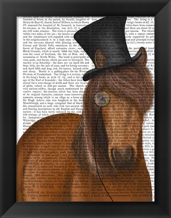 Framed Horse Top Hat and Monocle Print