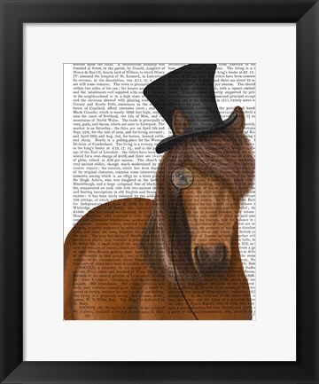 Framed Horse Top Hat and Monocle Print