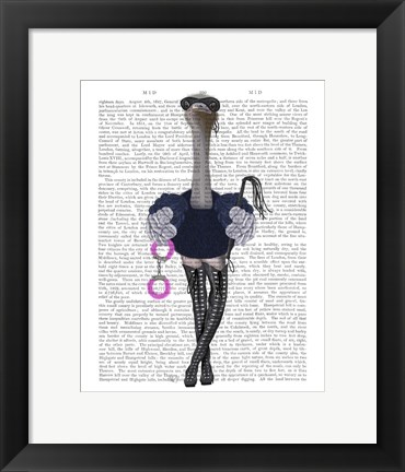 Framed Ostrich with Kinky Boots Print