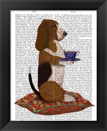 Framed Basset Hound Taking Tea Print