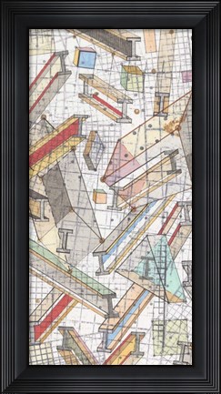 Framed Funky Grid I Print