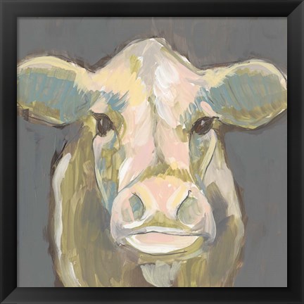 Framed Blush Faced Cow I Print