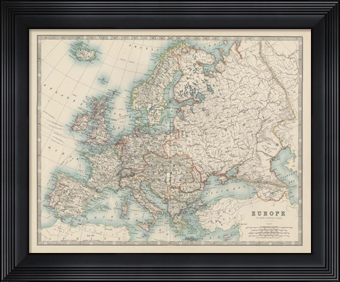 Framed Map of Europe Print