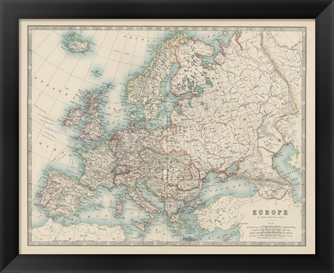 Framed Map of Europe Print