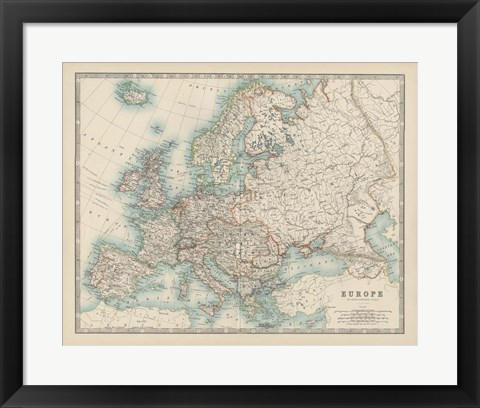 Framed Map of Europe Print