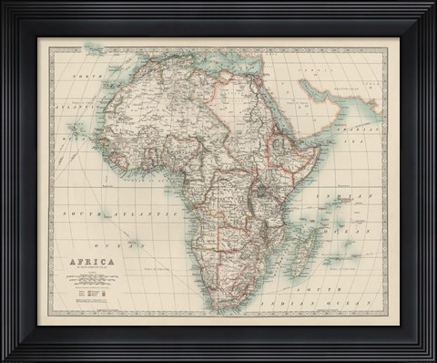Framed Map of Africa Print