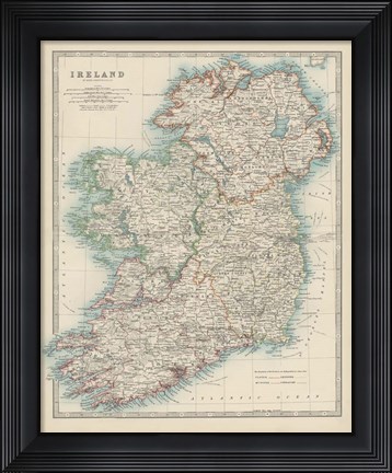 Framed Map of Ireland Print