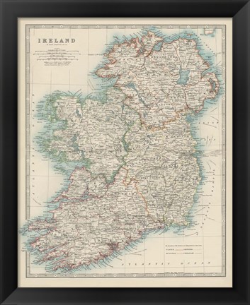 Framed Map of Ireland Print