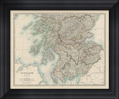 Framed Map of Scotland Print