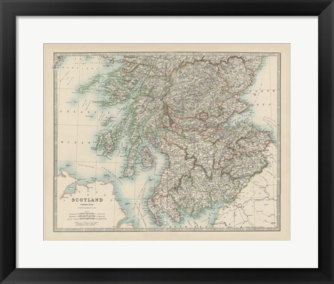 Framed Map of Scotland Print