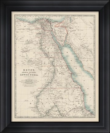 Framed Map of Egypt Print