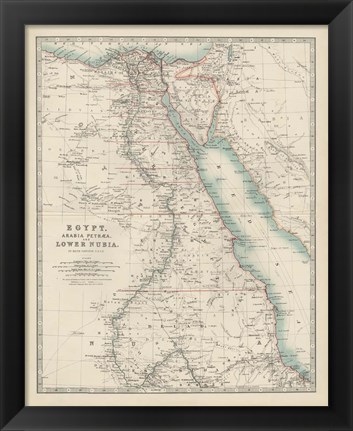 Framed Map of Egypt Print