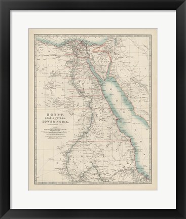 Framed Map of Egypt Print