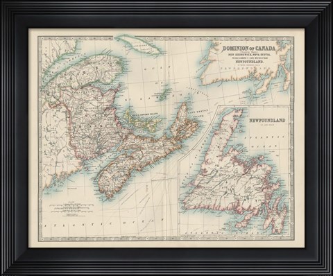 Framed Map of Canada Print