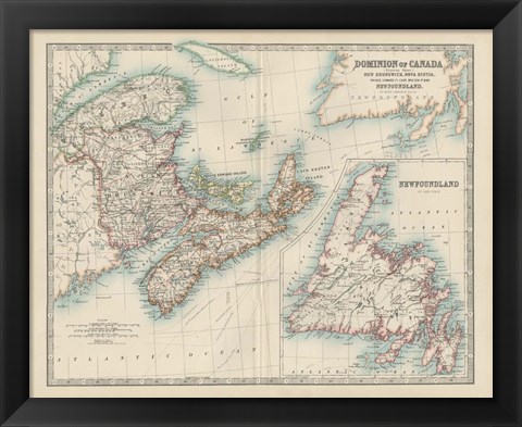 Framed Map of Canada Print