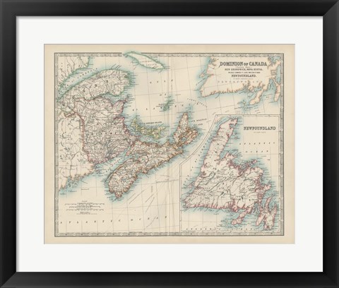 Framed Map of Canada Print