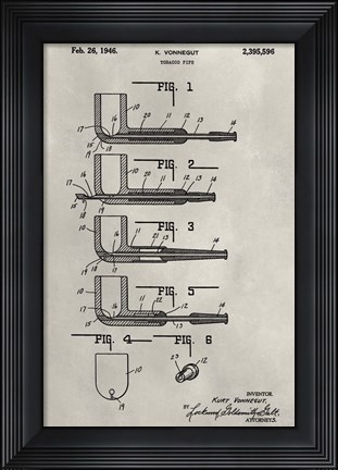 Framed Patent--Pipe Print