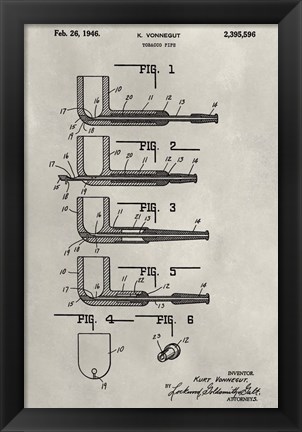 Framed Patent--Pipe Print