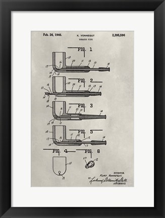 Framed Patent--Pipe Print