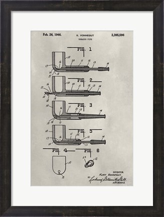 Framed Patent--Pipe Print