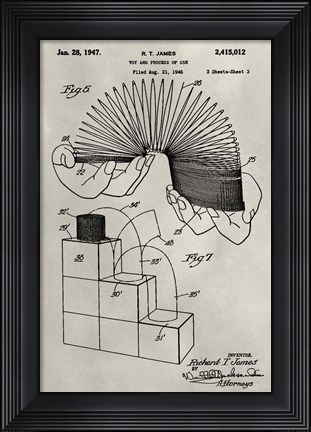 Framed Patent--Slinky Print