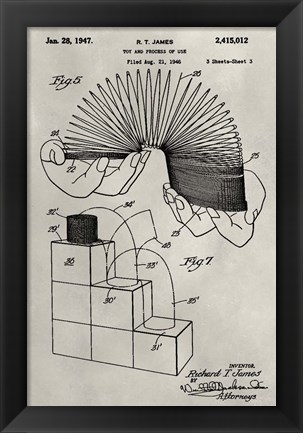 Framed Patent--Slinky Print