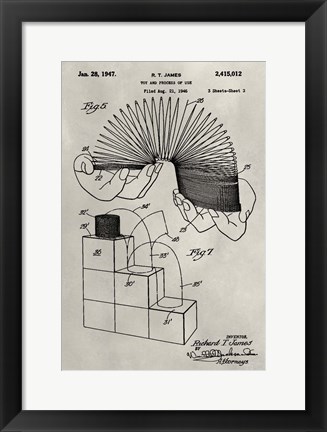 Framed Patent--Slinky Print