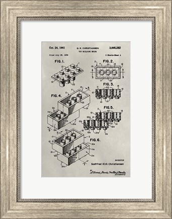Framed Patent--Lego Print