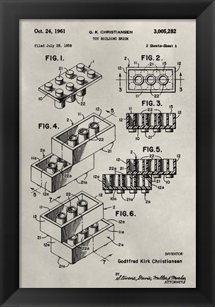 Framed Patent--Lego Print