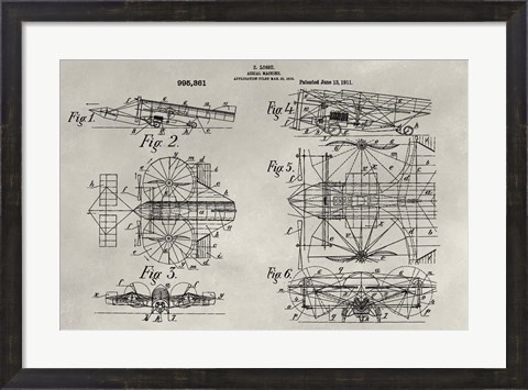 Framed Patent--Aerial Machine Print