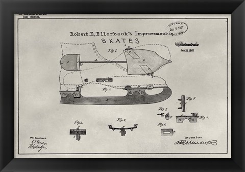 Framed Patent--Skate Print