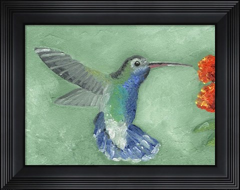 Framed Fresco Hummingbird I Print