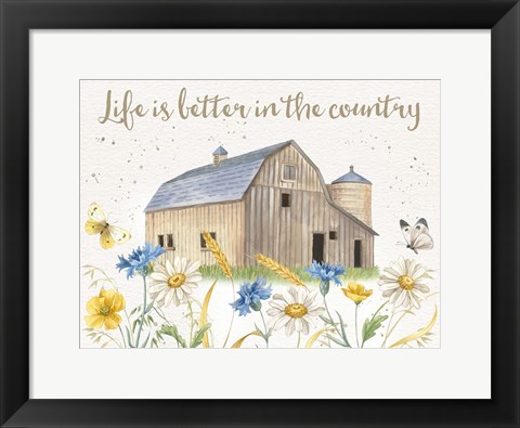 Framed Nostalgic Farm I Print