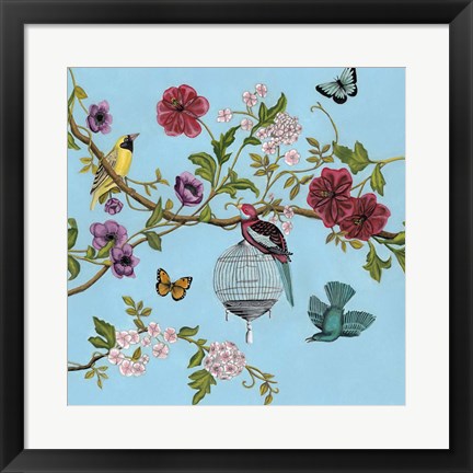 Framed Bird Song Chinoiserie II Print