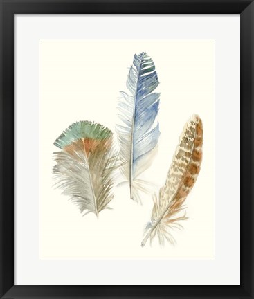 Framed Watercolor Feathers III Print