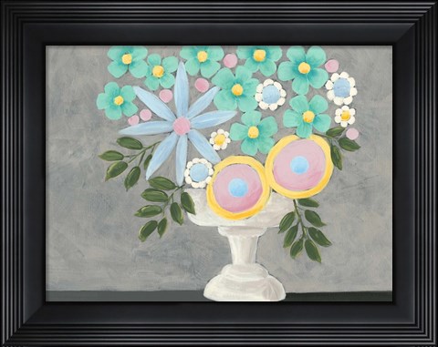 Framed Nouveau Flowers I Print