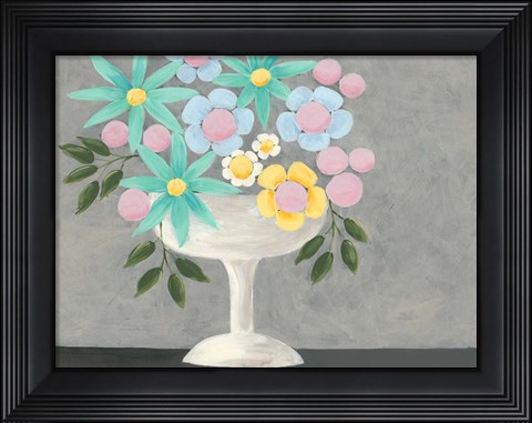 Framed Nouveau Flowers II Print