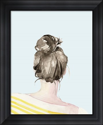 Framed Top Knot Sailor Stripes I Print